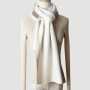  Ladies Knit Cashmere Shawl White and Black Striped Scarf